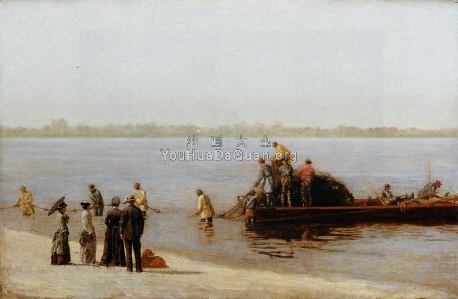 Shad Fishing at Gloucester on the Delaware River - 托马斯·伊肯斯